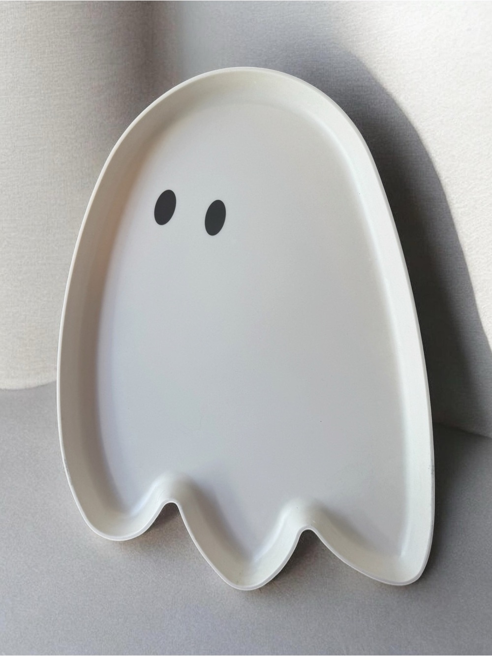 White Ghost Bamboo Serving Tray with Cute Eyes